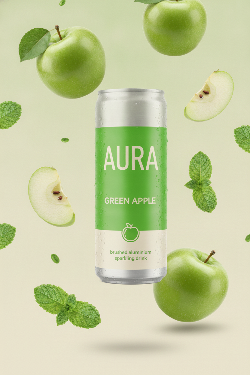 AURA Green Apple cider can